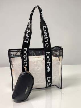 bebe Hana Clear Tote with Removable Insert and Pouch